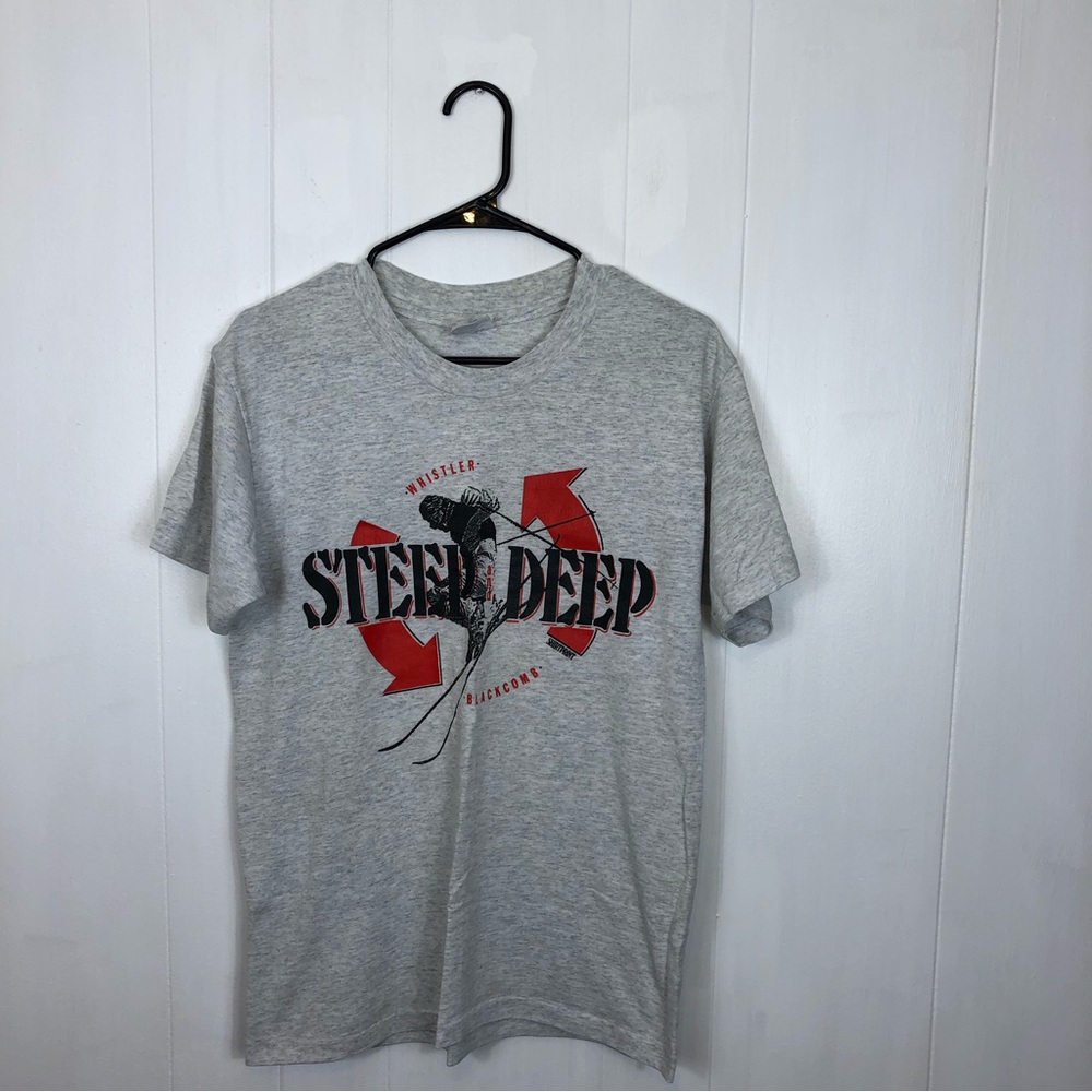 Vintage 80s Whistler Blackcomb Skiing Graphic Print T-Shirt‎ Sz